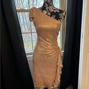 Elegant Pink One-Shoulder Dress